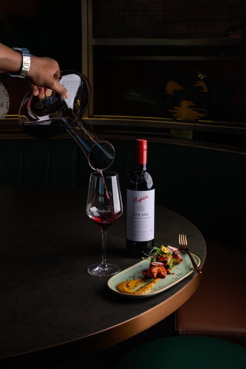 Red wine being poured at Gunpowder Social