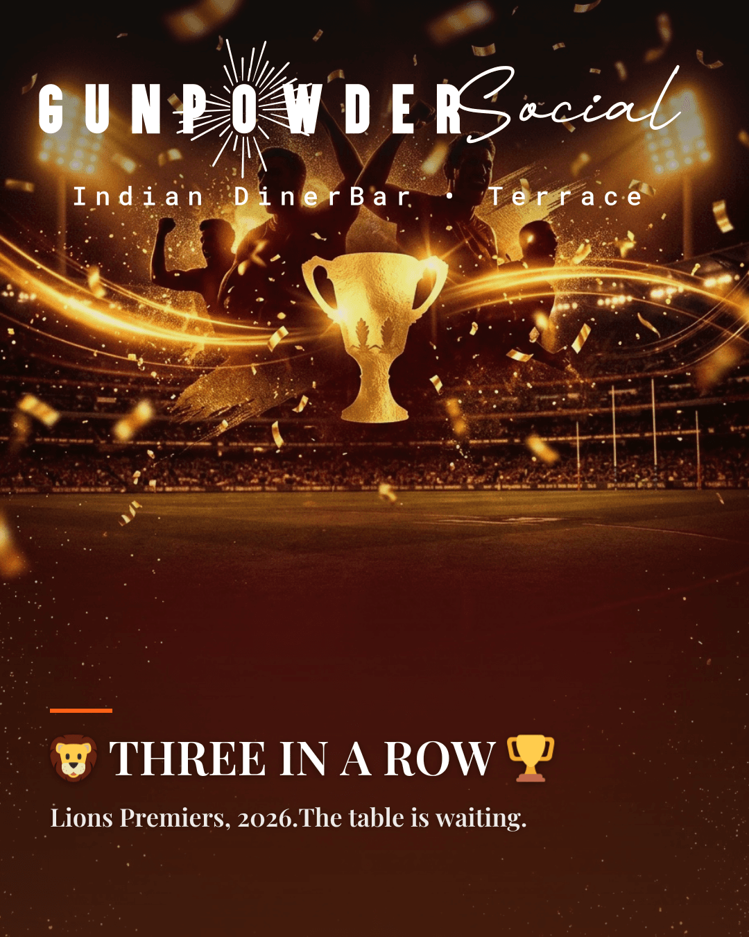 🦁 THREE IN A ROW 🏆 — Sports trophy composite